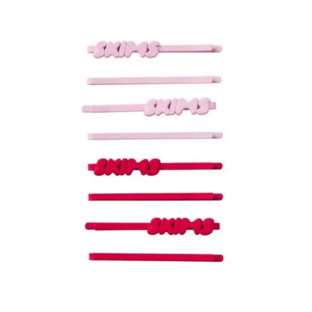 SKIMS NWT Logo Bobby Pin 8-Pack (Cherry Blossom and Cayenne)